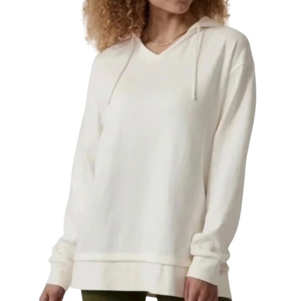 Athleta Sundown Alliance Hoodie M Magnolia White Soft Organic Cotton - Picture 2 of 11
